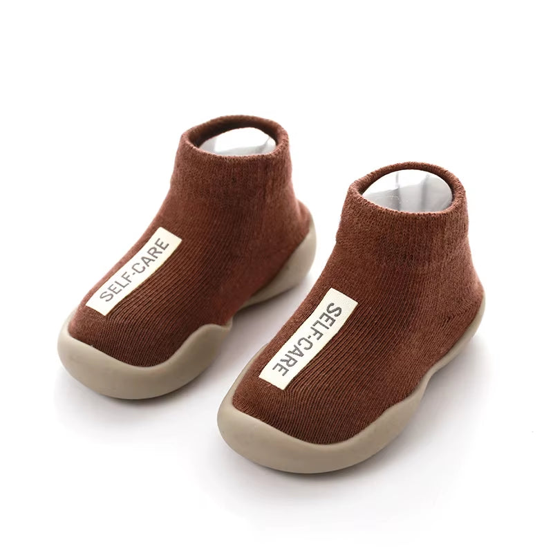 Baby Shoes Toddler First Walkers Infant Boys Girls Kids Rubber Soft Non-Slip Sole Floor Barefoot Casual Shoes Knit Booties