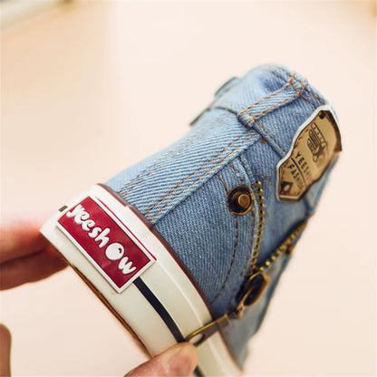 2025 Canvas Children Shoes Sport Breathable Boys Sneakers Brand Kids Shoes for Girls Jeans Denim Casual Child Flat Boots