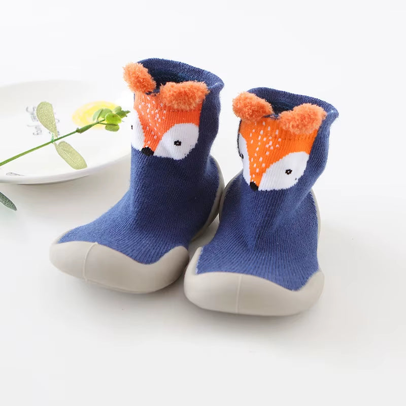 Baby Shoes Toddler First Walkers Infant Boys Girls Kids Rubber Soft Non-Slip Sole Floor Barefoot Casual Shoes Knit Booties