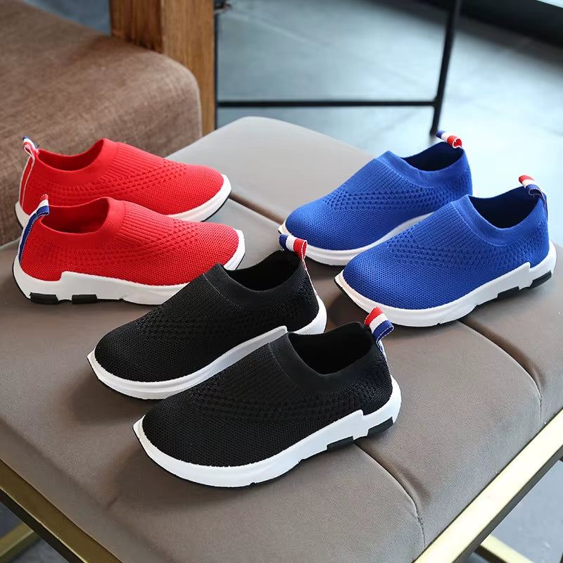 2025 Kids Sneakers Running Children Shoes Boys Sport Shoes Girls Breathable Knit Socks Sneakers Outdoors Soft Casual Shoe 26-38