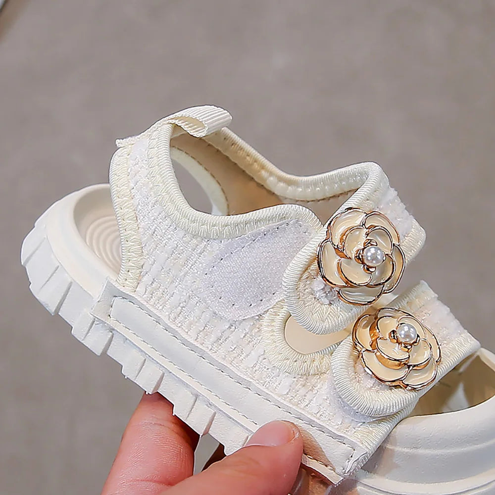 Girls' Pearl Flower Sandals