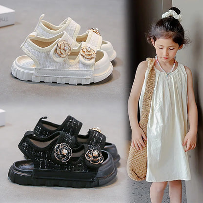Girls' Pearl Flower Sandals