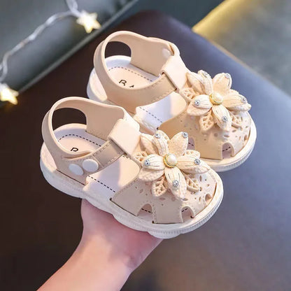 Solid Bow Children'S Summer Shoes Cute PVC Beach Non Slip Sandals for Baby Girls Footwear Soft Infant Kids Fashion Sandals