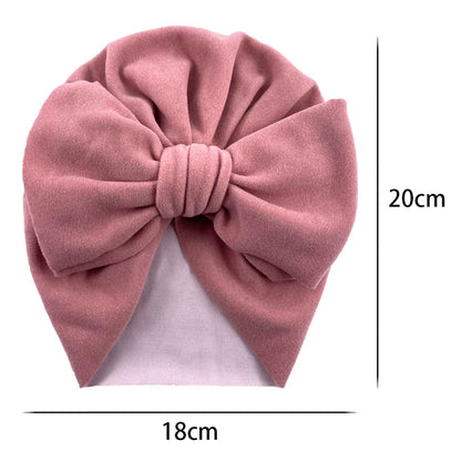 6Pcs/Lot Baby Turban Hats Solid Faux Cashmere Caps Winter Warm Beanies Bonnet Newborn Kids Boys Girls Hospital Headwraps
