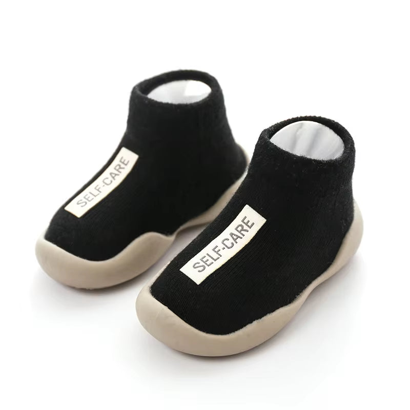 Baby Shoes Toddler First Walkers Infant Boys Girls Kids Rubber Soft Non-Slip Sole Floor Barefoot Casual Shoes Knit Booties