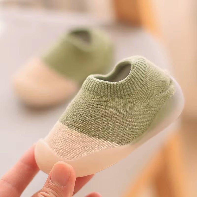 Baby Shoes Toddler First Walkers Infant Boys Girls Kids Rubber Soft Non-Slip Sole Floor Barefoot Casual Shoes Knit Booties