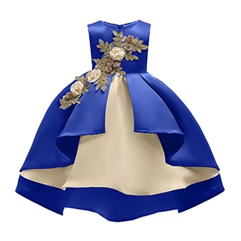 5 Colors Fashion Flowers Girls Dress Birthday Party Cute Kids Dresses for Girls Princess Christmas Costume 2 3 4 5 6 7 8 9 Years