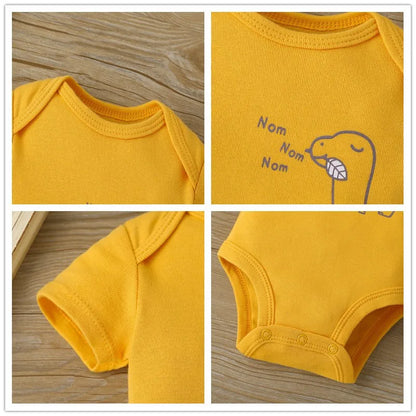2023 5Pcs/Lot Baby Bodysuits 100% Cotton Newborn Baby Boys Clothes Short Sleeve Baby Girls Clothes 0-24M Baby Clothing Jumpsuits