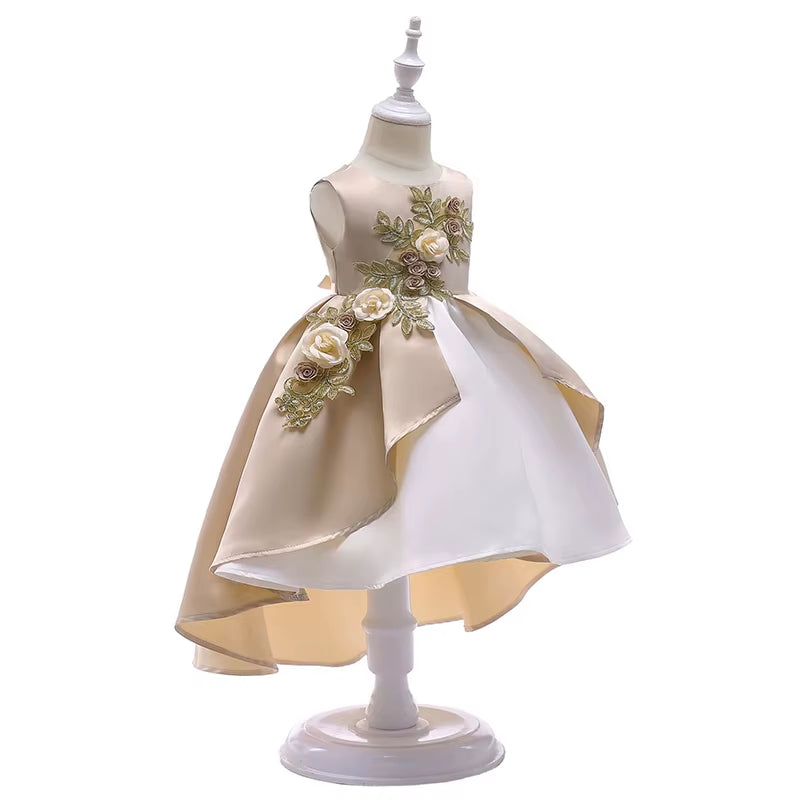 5 Colors Fashion Flowers Girls Dress Birthday Party Cute Kids Dresses for Girls Princess Christmas Costume 2 3 4 5 6 7 8 9 Years